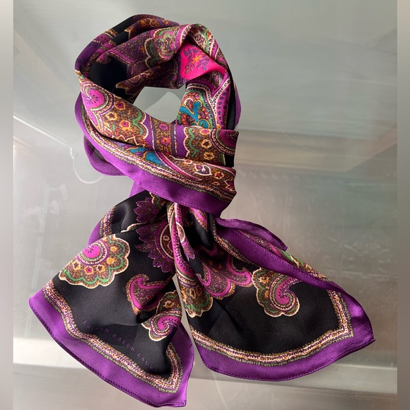 🍆Lightweight Paisley Oblong Scarf by Lauren Ralph Lauren | Sonia - Picture 6 of 17